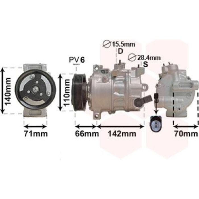 0301K703 Van Wezel Klimakompressor 0301K703