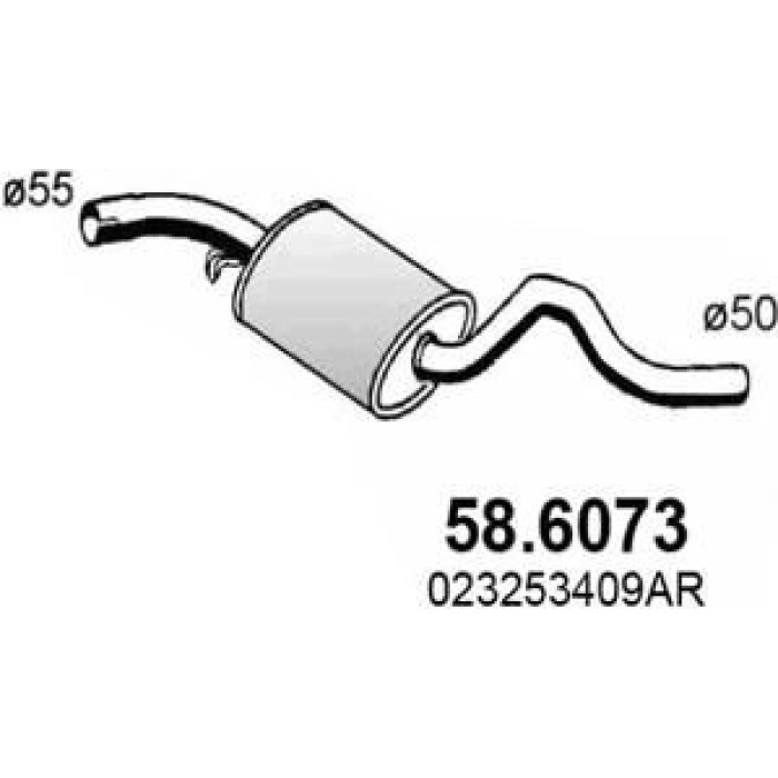 ASSO Mittelschalldämpfer 58.6073 ASSO Mittelschalldämpfer 58.6073