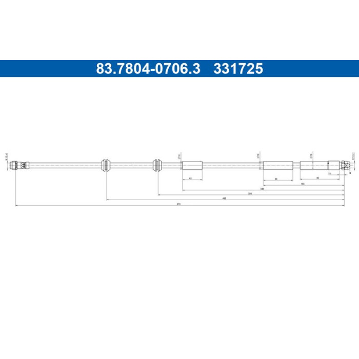 ATE Bremsschlauch 83.7804-0706.3 ATE Bremsschlauch 83.7804-0706.3