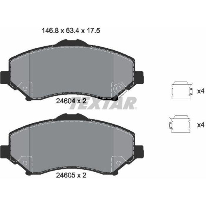 2460402 Textar Bremsbelagsatz 2460402 2460402 Textar Bremsbelagsatz 2460402