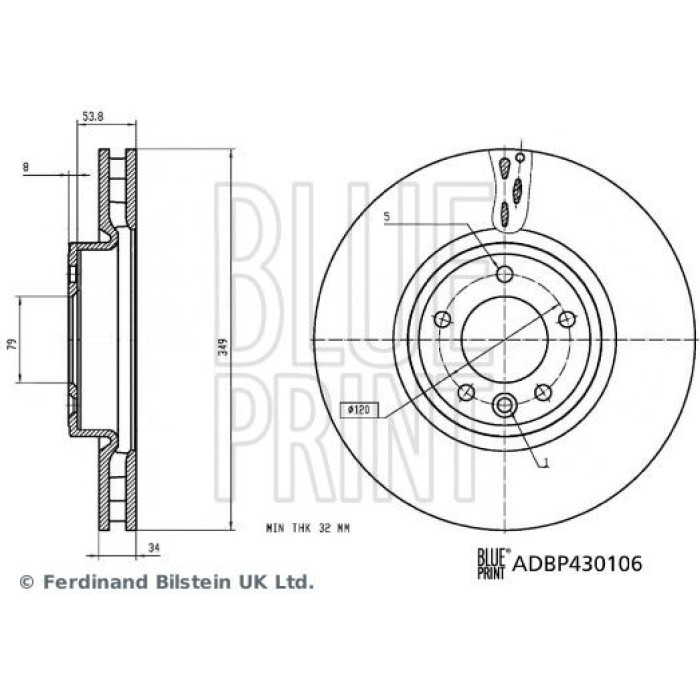BluePrint Bremsscheibe ADBP430106 BluePrint Bremsscheibe ADBP430106