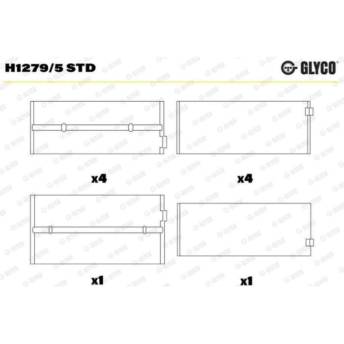 GLYCO Kurbelwellenlager H1279/5 STD GLYCO Kurbelwellenlager H1279/5 STD