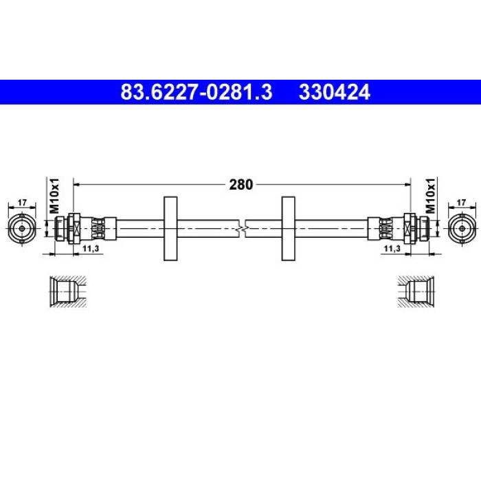 ATE Bremsschlauch 83.6227-0281.3 ATE Bremsschlauch 83.6227-0281.3