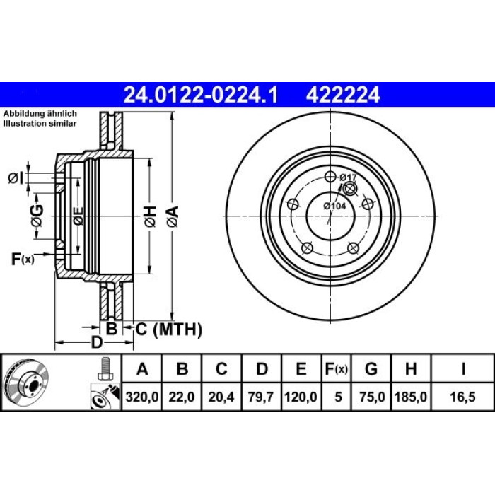 ATE Bremsscheibe BMW Hinterachse X3 2.0-3.0 04-11 24.0122-0224.1 ATE Bremsscheibe BMW Hinterachse X3 2.0-3.0 04-11 24.0122-0224.1