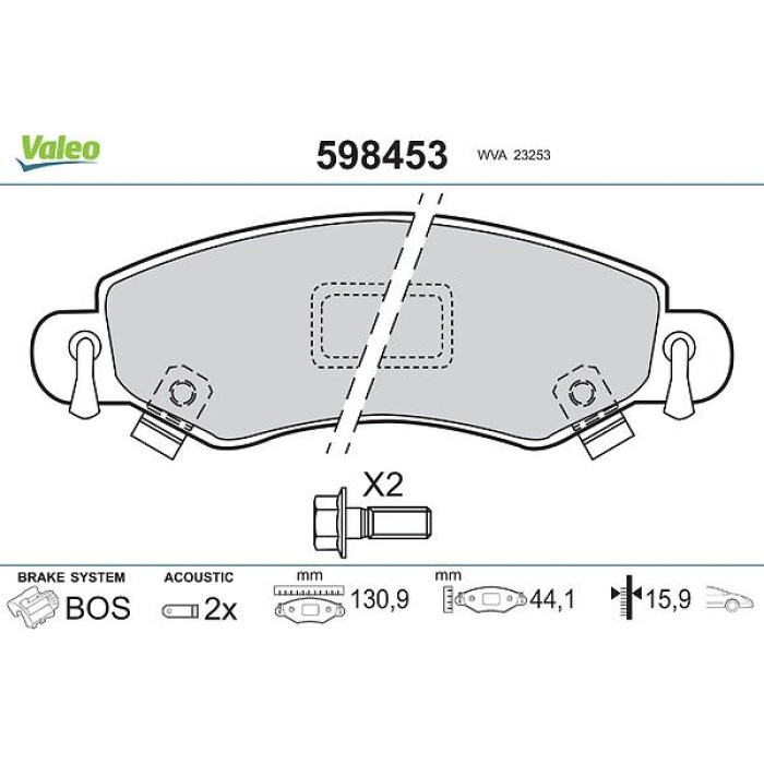 Valeo Bremsbelagsatz 598453