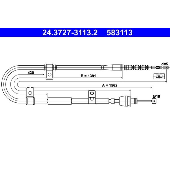 ATE Handbremsseil 24.3727-3113.2 ATE Handbremsseil 24.3727-3113.2