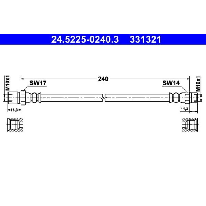 ATE Bremsschlauch 24.5225-0240.3 ATE Bremsschlauch 24.5225-0240.3