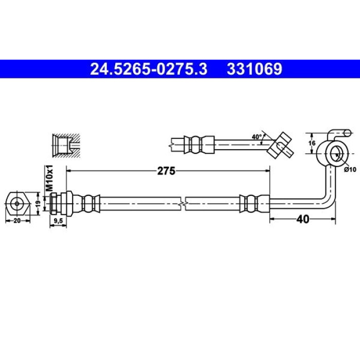 ATE Bremsschlauch 24.5265-0275.3 ATE Bremsschlauch 24.5265-0275.3