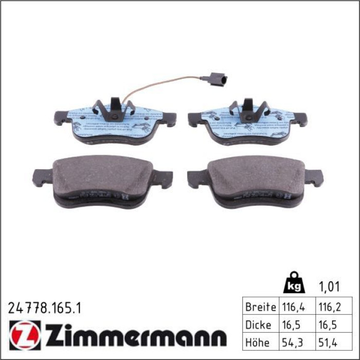 ZIMMERMANN Bremsbeläge 24778.165.1 ZIMMERMANN Bremsbeläge 24778.165.1