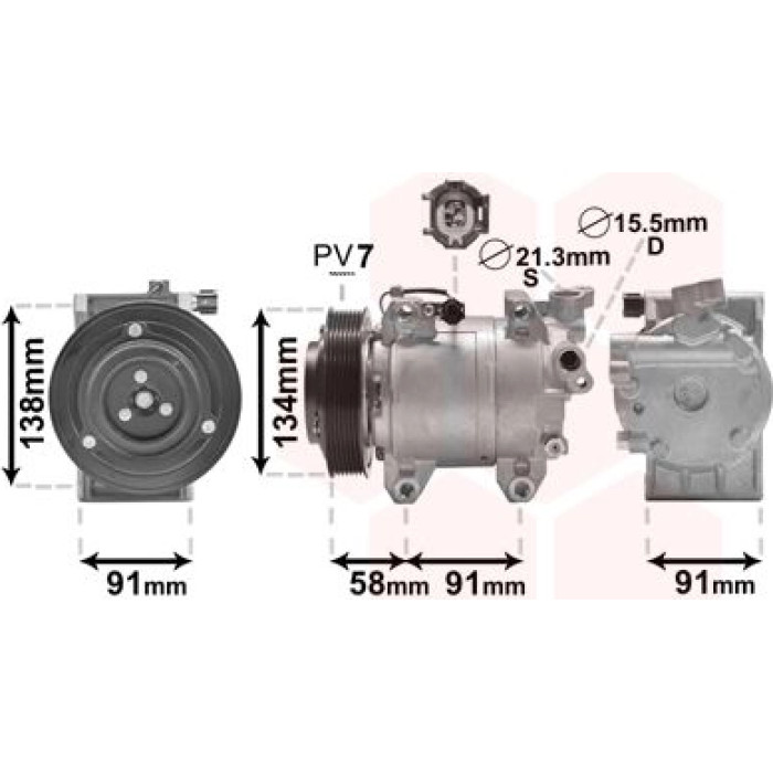 Van Wezel Klimakompressor 1300K344 Van Wezel Klimakompressor 1300K344