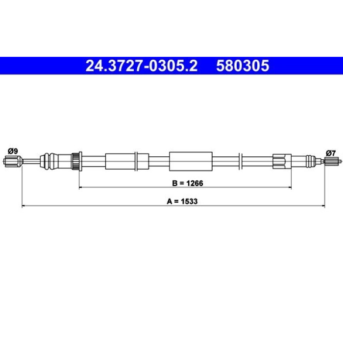 ATE Handbremsseil 24.3727-0305.2 ATE Handbremsseil 24.3727-0305.2