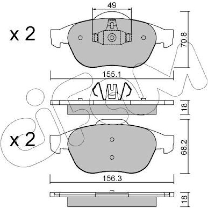822-336-2 CIFAM Bremsbelagsatz, Scheibenbremse 822-336-2