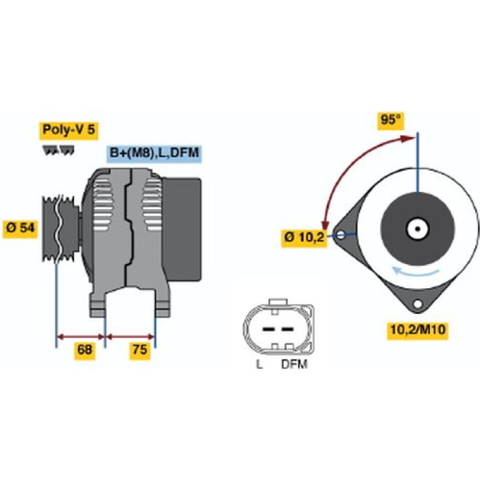Bosch Lichtmaschine 0 986 045 251 Bosch Lichtmaschine 0 986 045 251