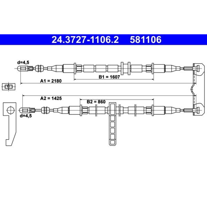 ATE Handbremsseil 24.3727-1106.2 ATE Handbremsseil 24.3727-1106.2