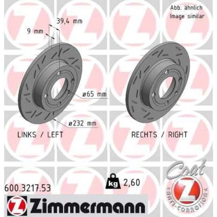 Zimmermann Bremsscheibe 600.3217.53 Zimmermann Bremsscheibe 600.3217.53