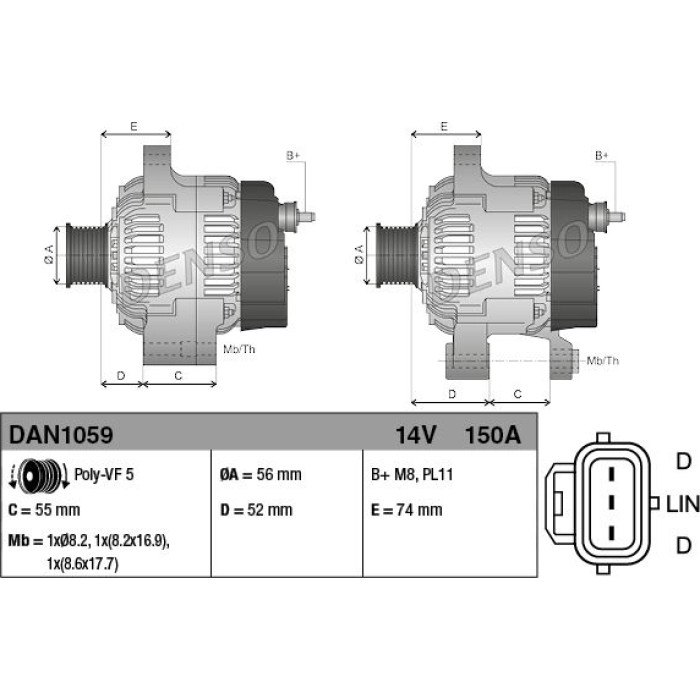 Denso Lichtmaschine DAN1059