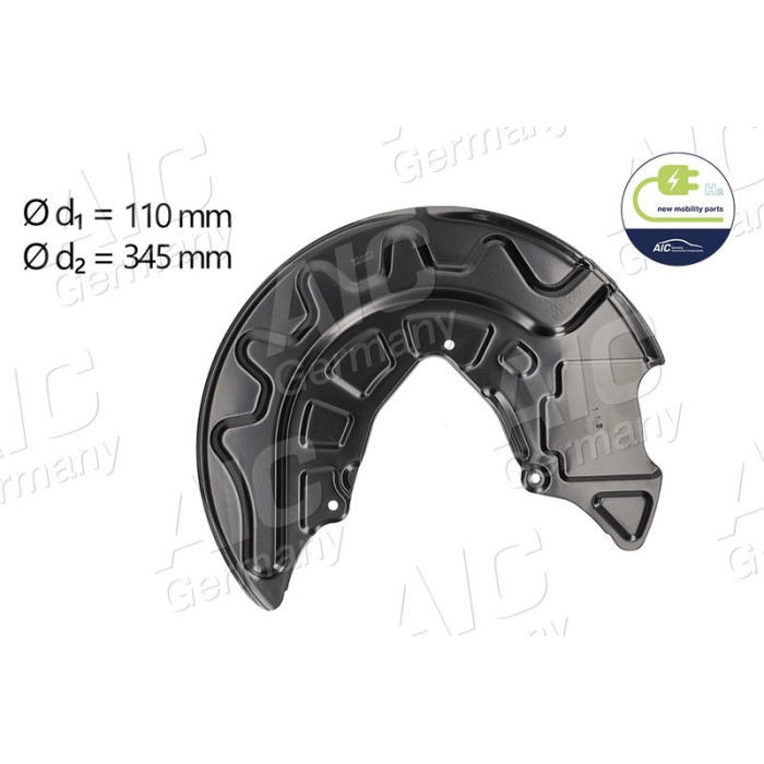 AIC Bremsankerblech 56144 - vorne rechts Aluminium Lackiert D:340 mm AIC Bremsankerblech 56144 - vorne rechts Aluminium Lackiert D:340 mm