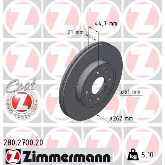 Zimmermann Bremsscheibe 280.2700.20 Zimmermann Bremsscheibe 280.2700.20