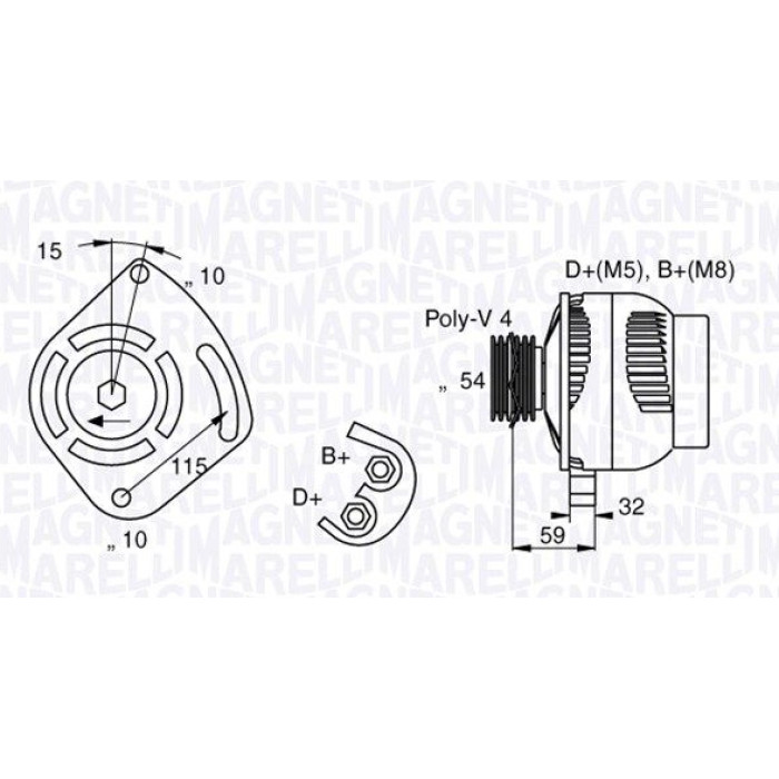 Magneti Marelli Lichtmaschine 063377001010 Magneti Marelli Lichtmaschine 063377001010