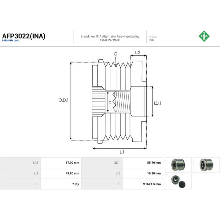 AS-PL Freilauf AFP3022(INA) AS-PL Freilauf AFP3022(INA)