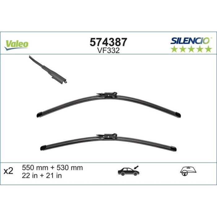 574387 Valeo VM332 Silencio X.TRM Wischer 574387 574387 Valeo VM332 Silencio X.TRM Wischer 574387
