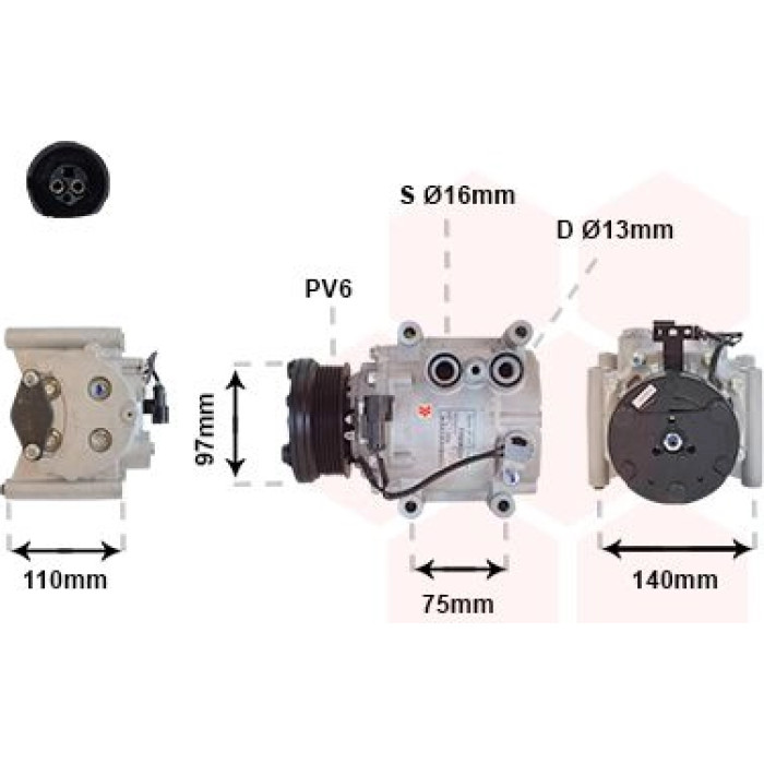 Van Wezel Klimakompressor 7700K025