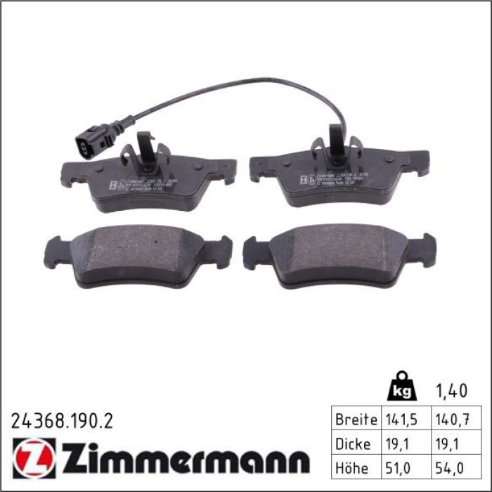 ZIMMERMANN Bremsbeläge 24368.190.2