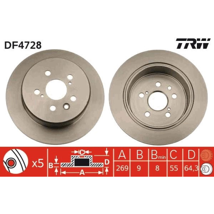 TRW Bremsscheibe DF4728 TRW Bremsscheibe DF4728