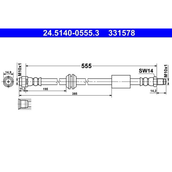ATE Bremsschlauch 24.5140-0555.3 ATE Bremsschlauch 24.5140-0555.3