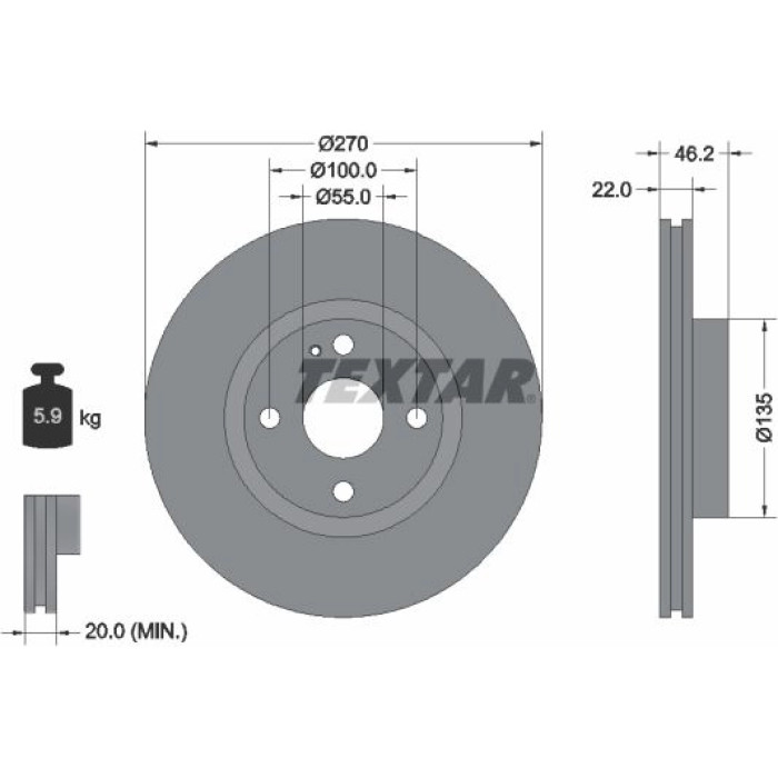 Textar Bremsscheibe 92175903 Textar Bremsscheibe 92175903