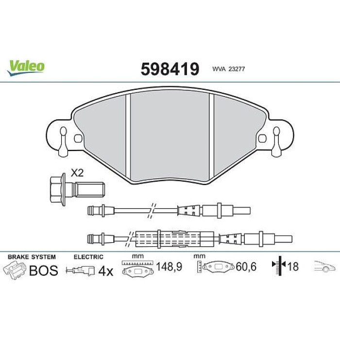 Valeo Bremsbelagsatz 598419