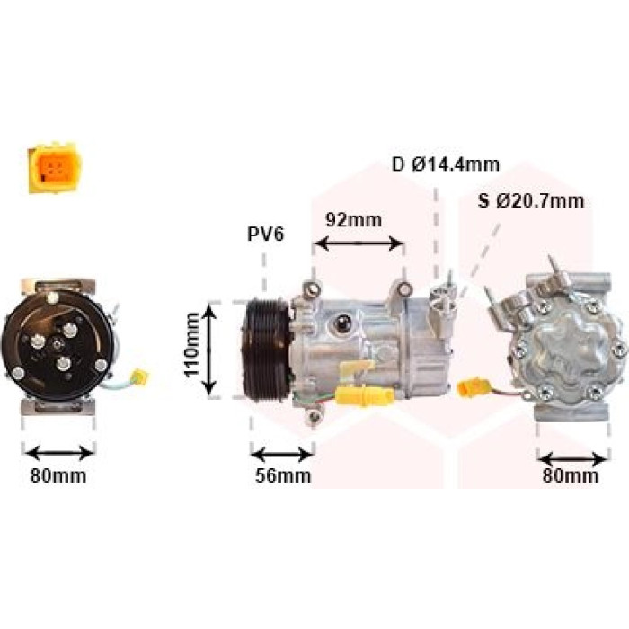 Van Wezel Klimakompressor 0600K416 Van Wezel Klimakompressor 0600K416