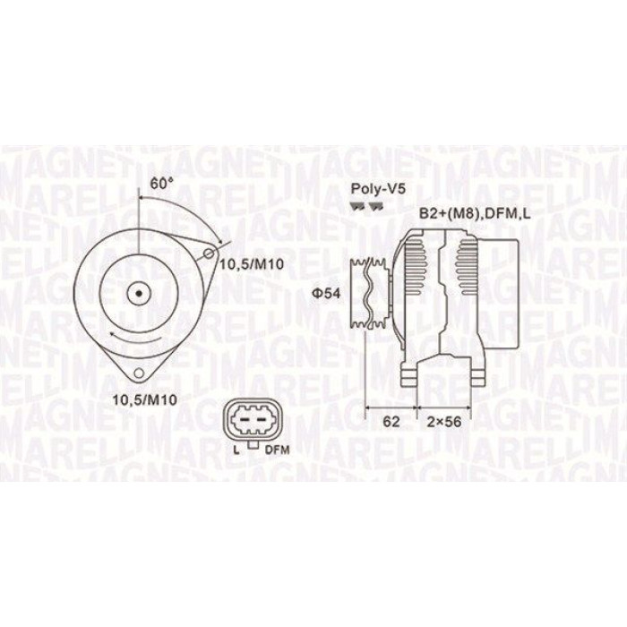 Magneti Marelli Lichtmaschine 063731940010 Magneti Marelli Lichtmaschine 063731940010