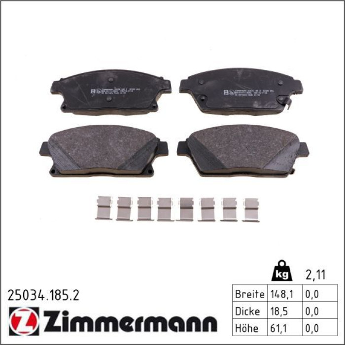 25034.185.2 ZIMMERMANN Bremsbeläge 25034.185.2 25034.185.2 ZIMMERMANN Bremsbeläge 25034.185.2