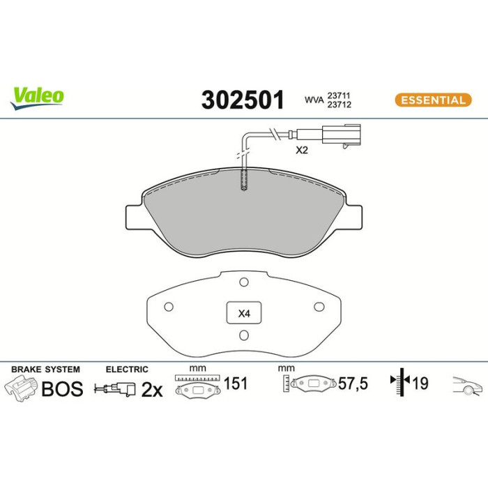 Valeo Bremsbelagsatz 302501