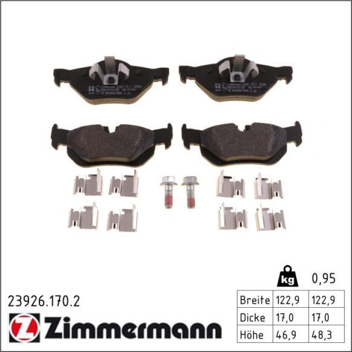 ZIMMERMANN Bremsbeläge 23926.170.2