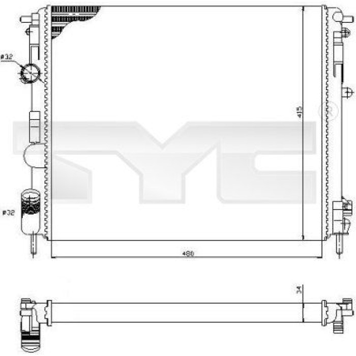 TYC Motorkühler 728-0053 TYC Motorkühler 728-0053