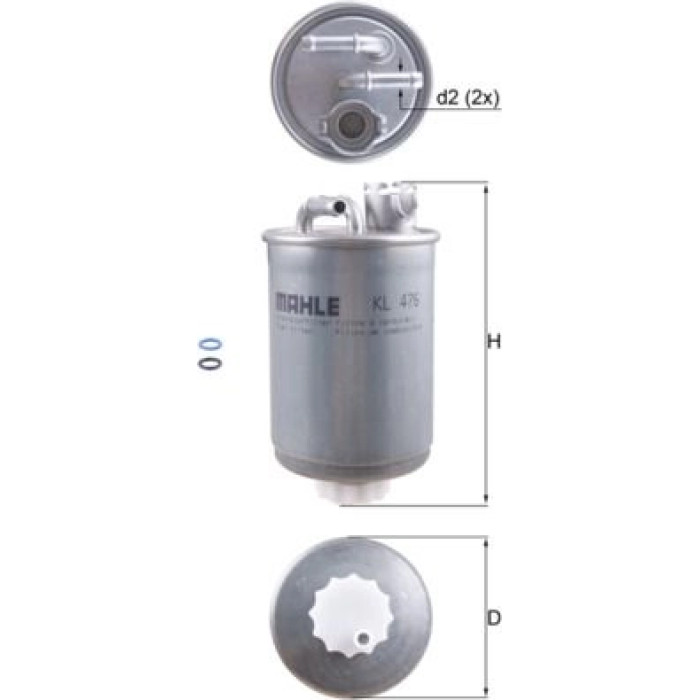 KL 476D MAHLE Kraftstofffilter KL 476D, Leitungsfilter, Höhe 168 mm – u. a. für VW Sharan (7M8, 7M9, 7M6), VW Kasten/Großraumlimousine (7M_), Ford Galaxy I (WGR) – OE Nummer 7M0127401A - l KL 476D MAHLE Kraftstofffilter KL 476D, Leitungsfilter, Höhe 168 mm – u. a. für VW Sharan (7M8, 7M9, 7M6), VW Kasten/Großraumlimousine (7M_), Ford Galaxy I (WGR) – OE Nummer 7M0127401A - l