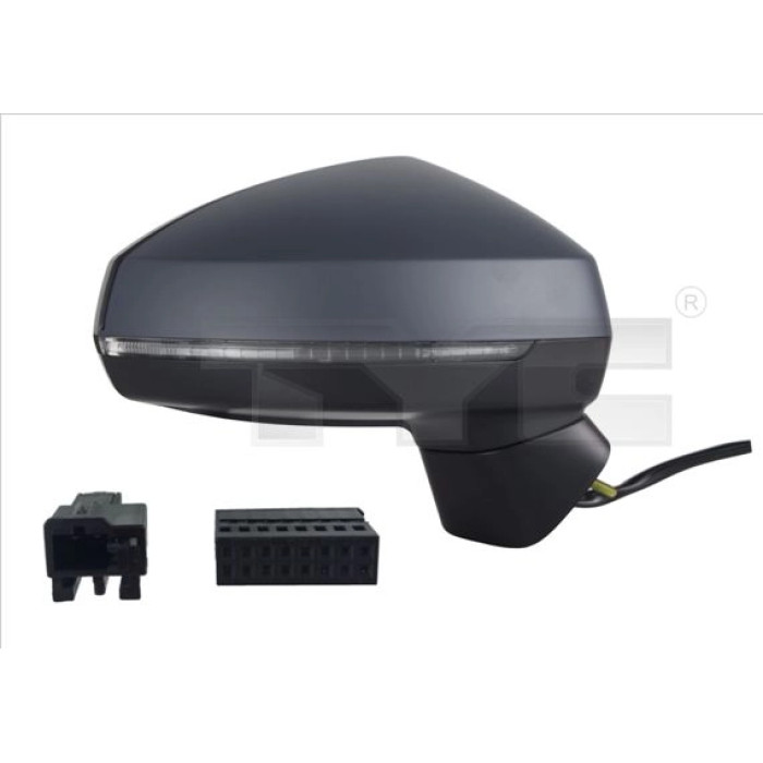 TYC Außenspiegel rechts elektrisch verstellbar, grundiert, konvex, beheizbar, mit Blinker, 8-polig 302-0099 OE Nummer 8V1857410F9B9 - l TYC Außenspiegel rechts elektrisch verstellbar, grundiert, konvex, beheizbar, mit Blinker, 8-polig 302-0099 OE Nummer 8V1857410F9B9 - l