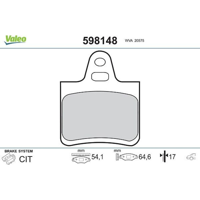 Valeo Bremsbelagsatz 598148 Valeo Bremsbelagsatz 598148
