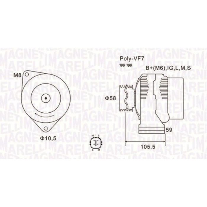 Magneti Marelli Lichtmaschine 063732069010 Magneti Marelli Lichtmaschine 063732069010