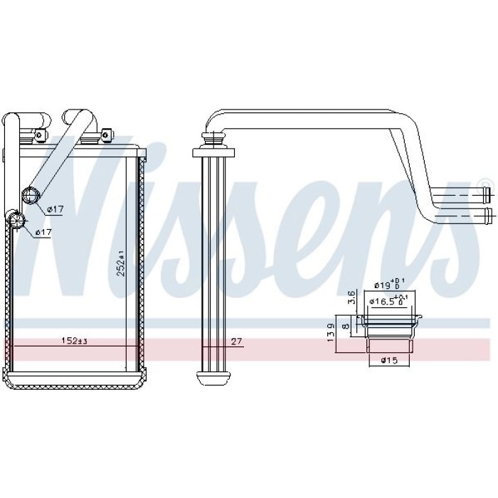 Nissens Heizungskühler PKW 707074 Nissens Heizungskühler PKW 707074
