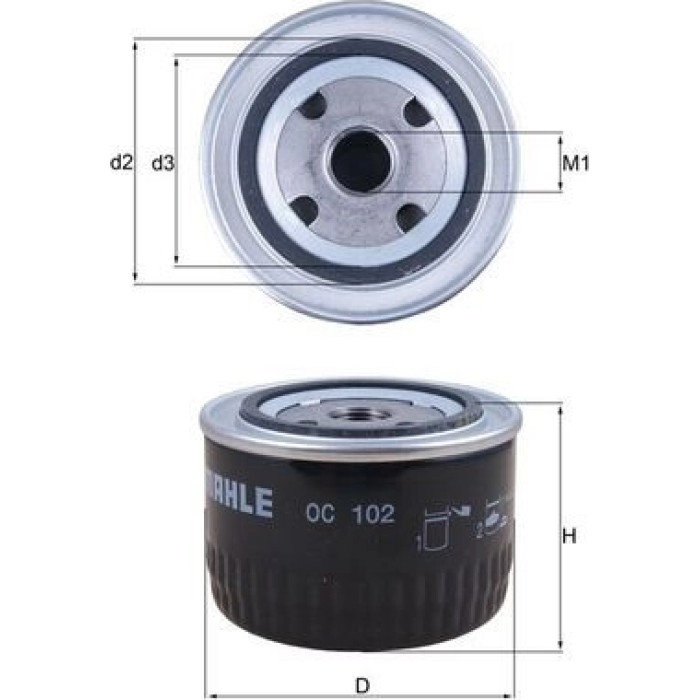 Mahle Original Ölfilter OC 102 Mahle Original Ölfilter OC 102