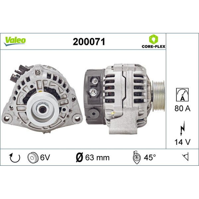 Valeo Lichtmaschine 200071 Valeo Lichtmaschine 200071