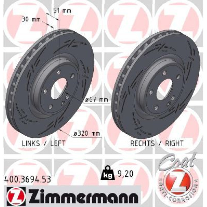Zimmermann Bremsscheibe 400.3694.53 Zimmermann Bremsscheibe 400.3694.53