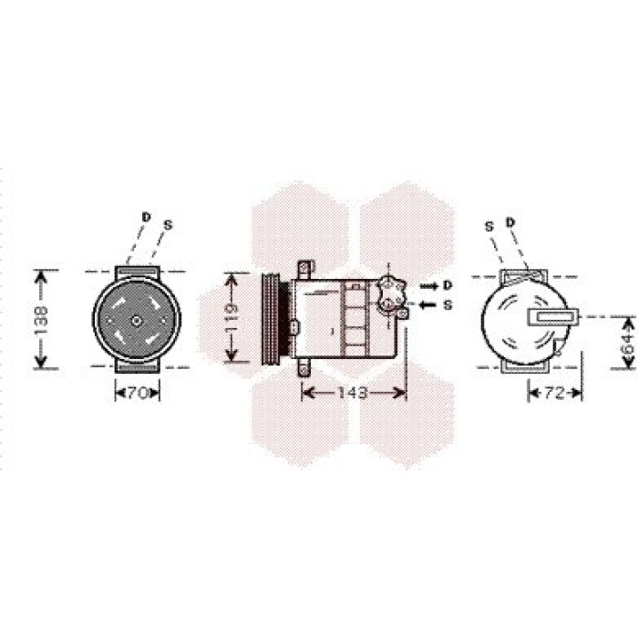 Van Wezel Klimakompressor 1700K086 Van Wezel Klimakompressor 1700K086