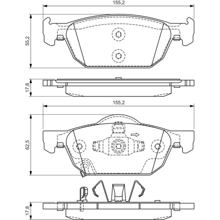 Bosch Bremsbelagsatz 0 986 494 383 Bosch Bremsbelagsatz 0 986 494 383