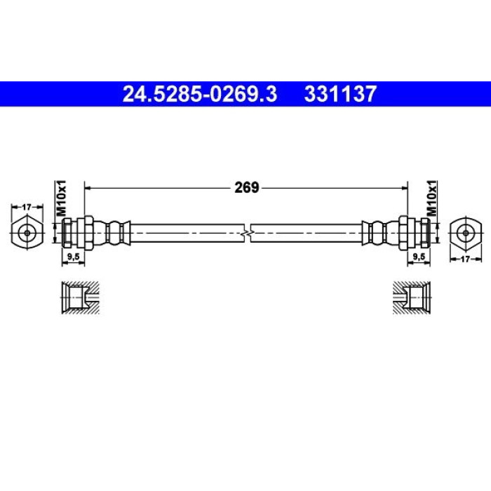 ATE Bremsschlauch 24.5285-0269.3 ATE Bremsschlauch 24.5285-0269.3