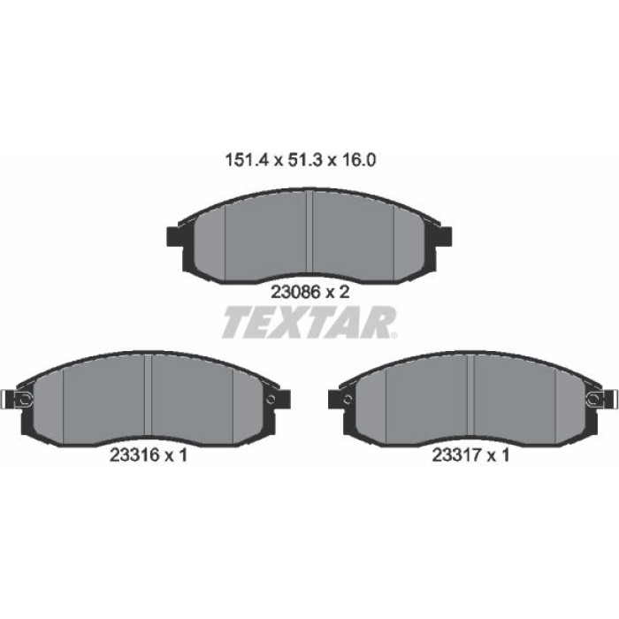 Textar Bremsbelagsatz 2308602 Textar Bremsbelagsatz 2308602