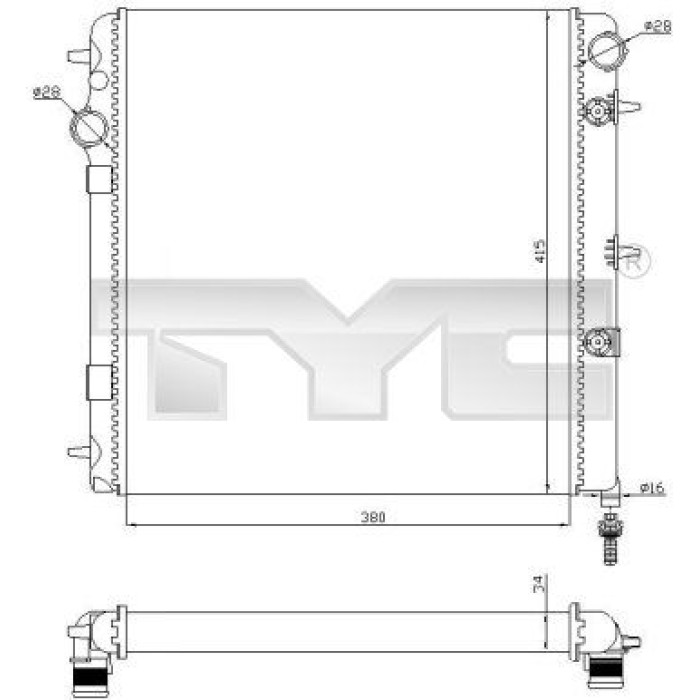 TYC Motorkühler 705-0071-R TYC Motorkühler 705-0071-R